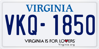VA license plate VKQ1850