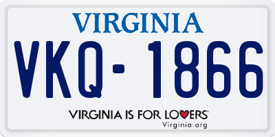 VA license plate VKQ1866