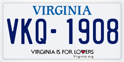 VA license plate VKQ1908