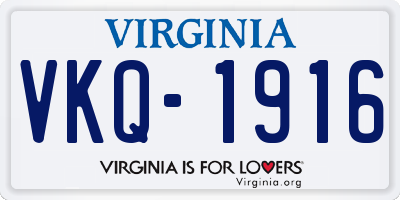 VA license plate VKQ1916
