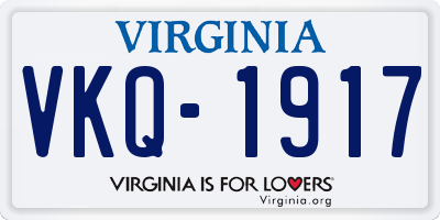 VA license plate VKQ1917