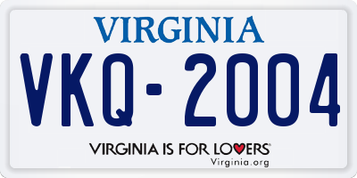 VA license plate VKQ2004