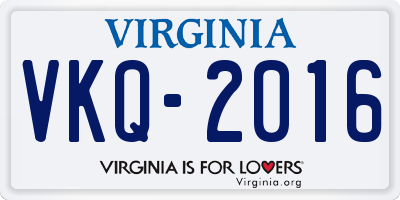 VA license plate VKQ2016