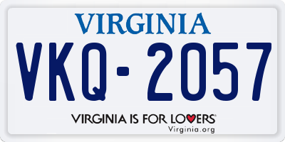 VA license plate VKQ2057