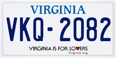VA license plate VKQ2082