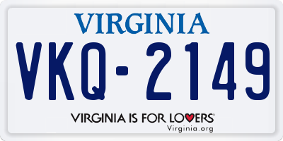 VA license plate VKQ2149