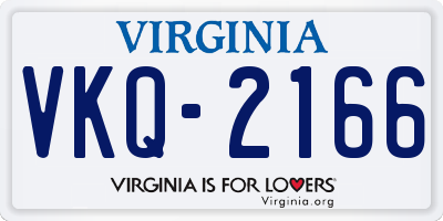 VA license plate VKQ2166