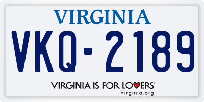 VA license plate VKQ2189