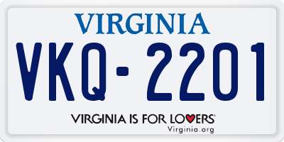 VA license plate VKQ2201