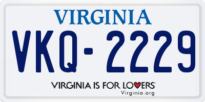 VA license plate VKQ2229