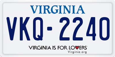 VA license plate VKQ2240
