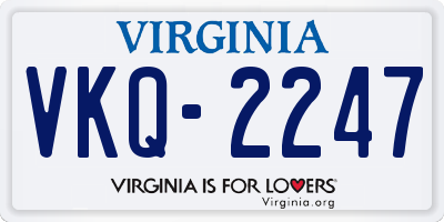 VA license plate VKQ2247