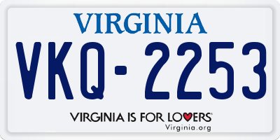VA license plate VKQ2253