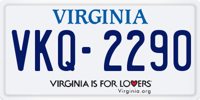 VA license plate VKQ2290