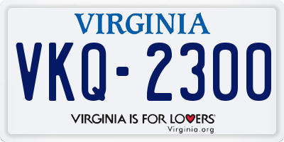 VA license plate VKQ2300
