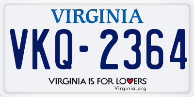 VA license plate VKQ2364