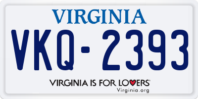 VA license plate VKQ2393