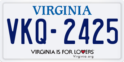 VA license plate VKQ2425