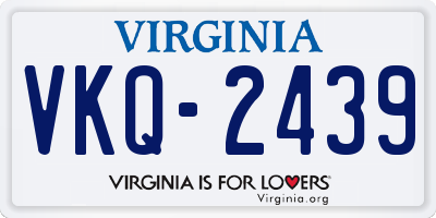VA license plate VKQ2439