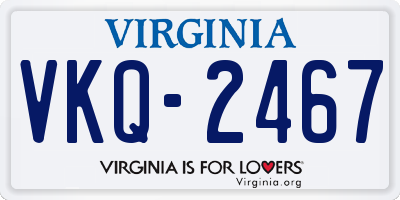 VA license plate VKQ2467