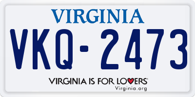 VA license plate VKQ2473