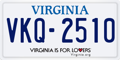 VA license plate VKQ2510