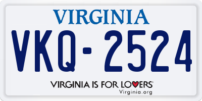 VA license plate VKQ2524