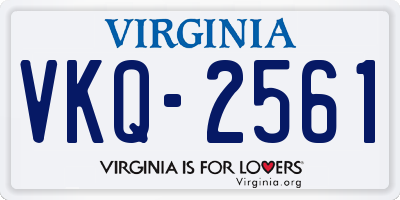 VA license plate VKQ2561