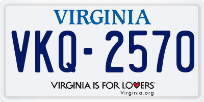 VA license plate VKQ2570
