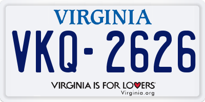 VA license plate VKQ2626