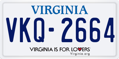 VA license plate VKQ2664