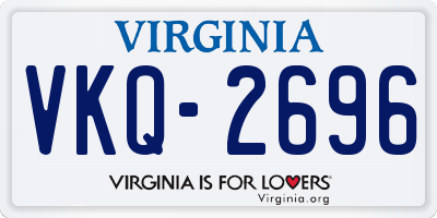 VA license plate VKQ2696