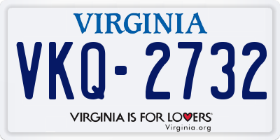 VA license plate VKQ2732