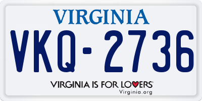 VA license plate VKQ2736