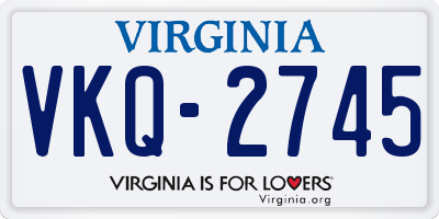 VA license plate VKQ2745