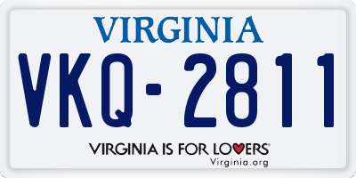 VA license plate VKQ2811