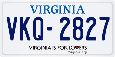 VA license plate VKQ2827