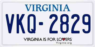VA license plate VKQ2829