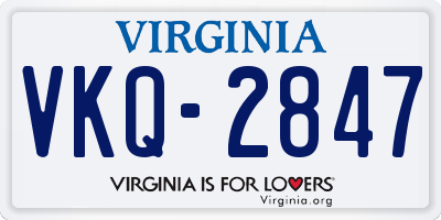 VA license plate VKQ2847