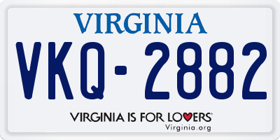 VA license plate VKQ2882