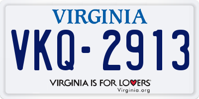 VA license plate VKQ2913