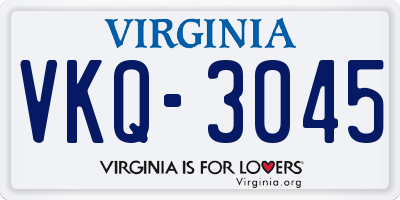 VA license plate VKQ3045