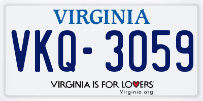 VA license plate VKQ3059