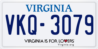 VA license plate VKQ3079