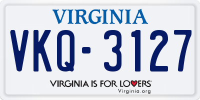 VA license plate VKQ3127