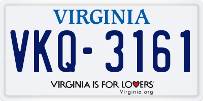 VA license plate VKQ3161