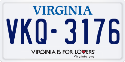 VA license plate VKQ3176