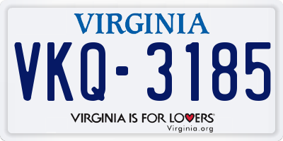 VA license plate VKQ3185