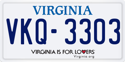 VA license plate VKQ3303