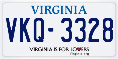 VA license plate VKQ3328